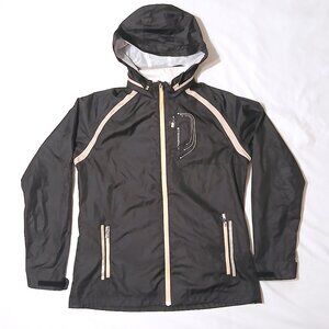 StormPack Lightweight Hooded Jacket – Black & Tan – Size Medium - UNISEX